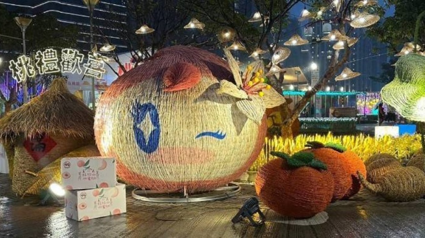 情人節去哪裡?2025台灣燈會主燈區「桃園好農市集」桃花廊道、浪漫燈瀑招好人緣