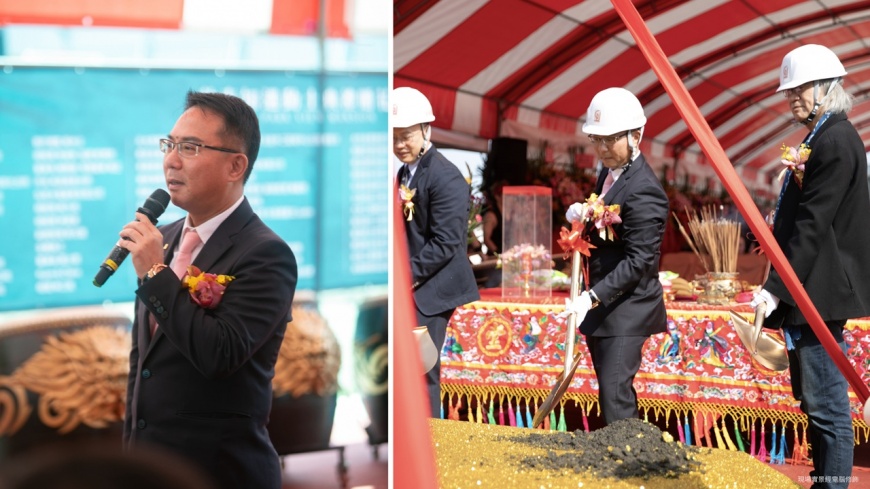 敦泰建設創辦人楊先生於動土典禮執鏟祝禱,祈求工程圓滿順利,更勉勵建設團隊與品牌伙伴,追求善的累積與循環。