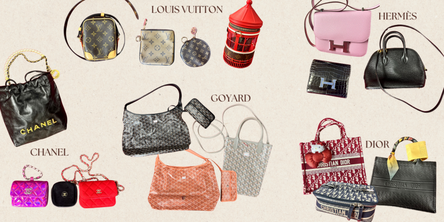 愛馬仕、LV、香奈兒、DIOR等知名品牌包款。(圖/TVBS)