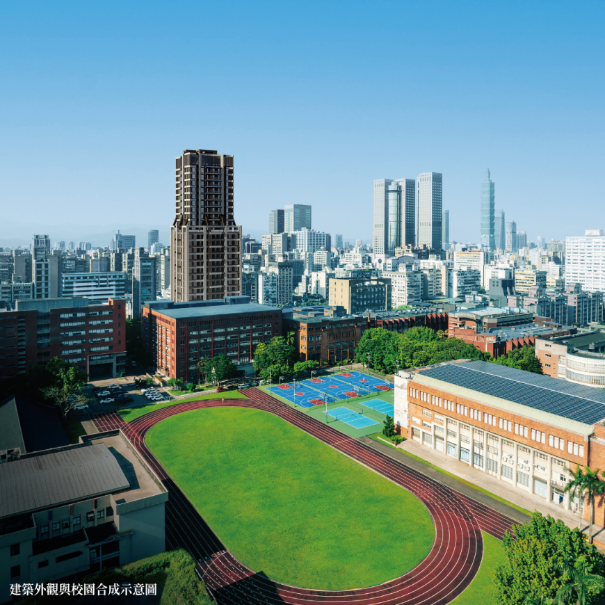 捷運科技大樓站散步約3分鐘,大安ONE正對北教大,坐擁24000坪朗闊人文視野,在高密度城心中實屬珍稀。(圖片來源/大安ONE)