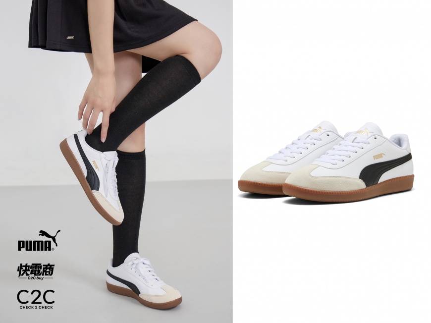 ▲快電商獨家黑白配色的 PUMA 9-T,鞋款結合復古足球鞋型。(圖/快電商提供)