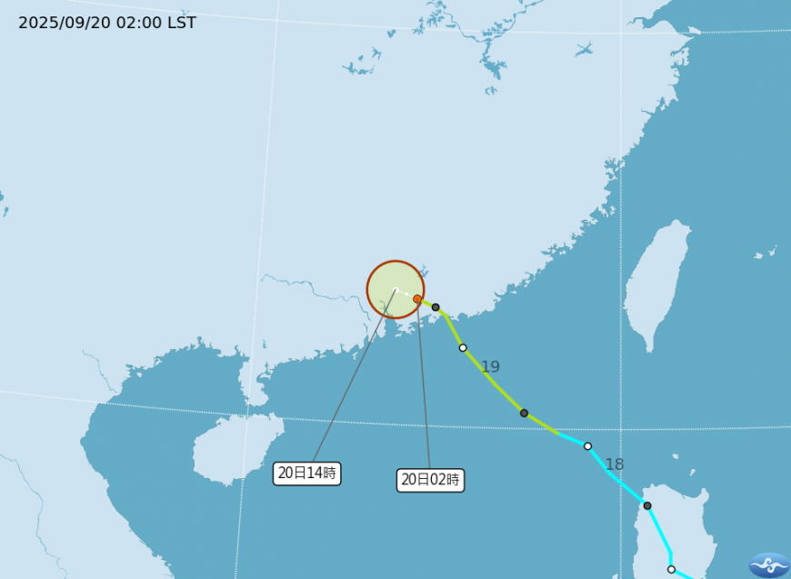 米塔颱風最新動態與路徑圖。(圖/中央氣象署)