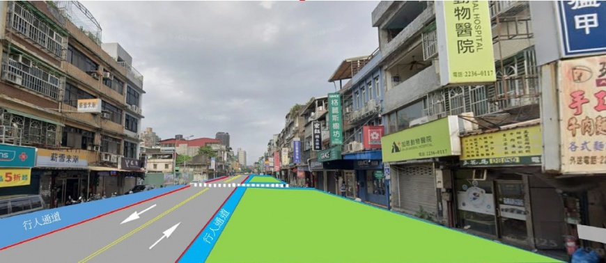 木柵路一段因南環段Y04站施工設置圍籬，雙向各縮減為1線車道。(圖/北市捷運工程局第二區工程處)