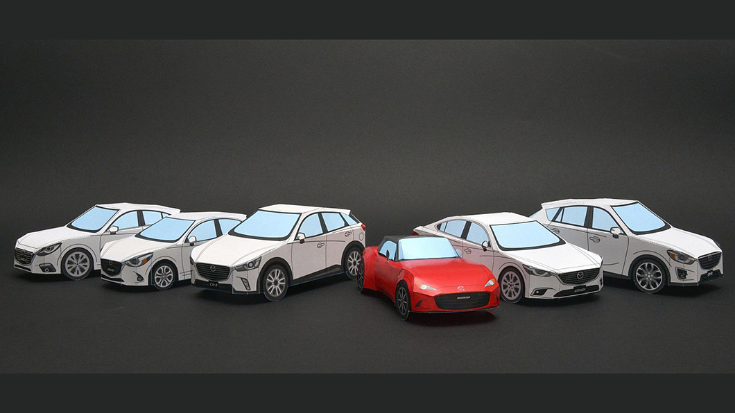 除了除了現行市售車款,Mazda的紙模型還包含經典車。(圖片來源/ Mazda)