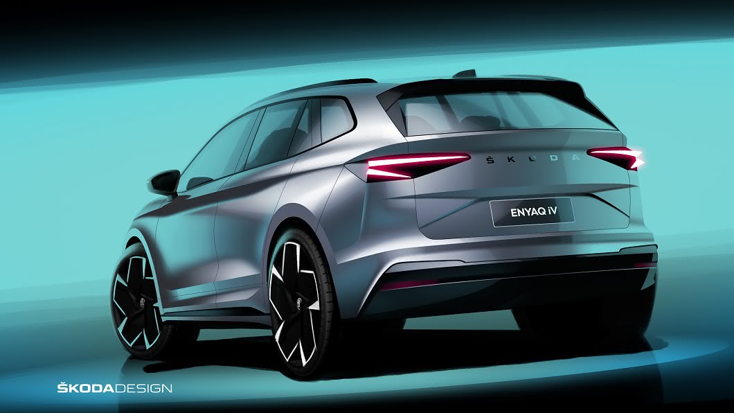 Enyaq iV車尾設計與Kodiaq以及Karoq等休旅車款相似。(圖片來源/ Škoda)