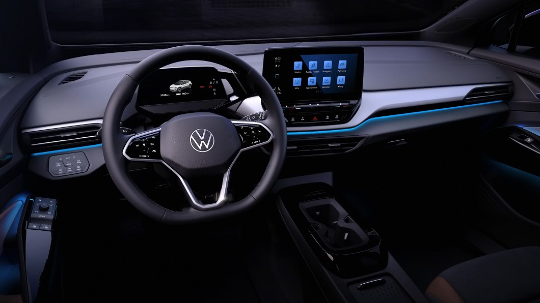 ID.4另外提供多達30種顏色可選之車內氣氛燈作為選配。(圖片來源/ Volkswagen)
