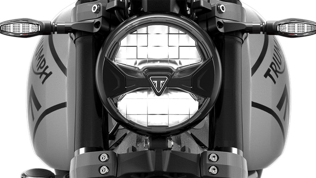 Trident 660頭燈採上下分離式的單一圓形造型。(圖片來源/ Triumph)