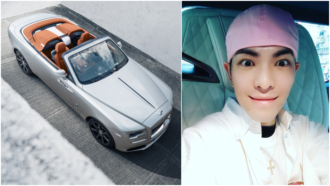 歌手蕭敬騰的愛車是勞斯萊斯Dawn雙門敞篷跑車。(圖片來源/ Rolls Royce、蕭敬騰臉書)