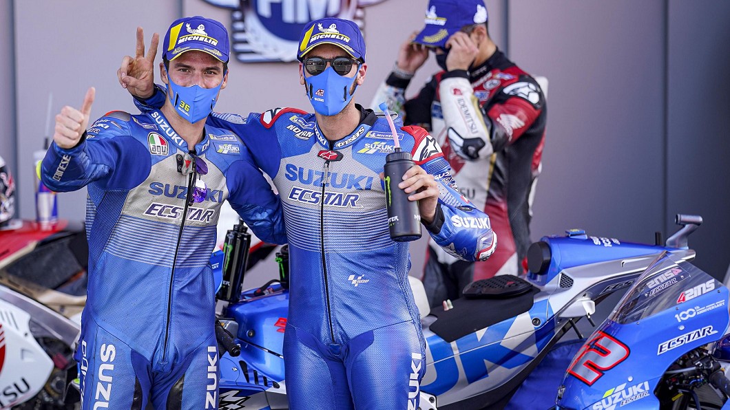 Suzuki車手Alex Rins在10/18亞拉岡站奪下賽季首勝,而Joan Mir也在11/8瓦倫西亞站奪下分站冠軍。(圖片來源/ Suzuki Motorcycle TW臉書)