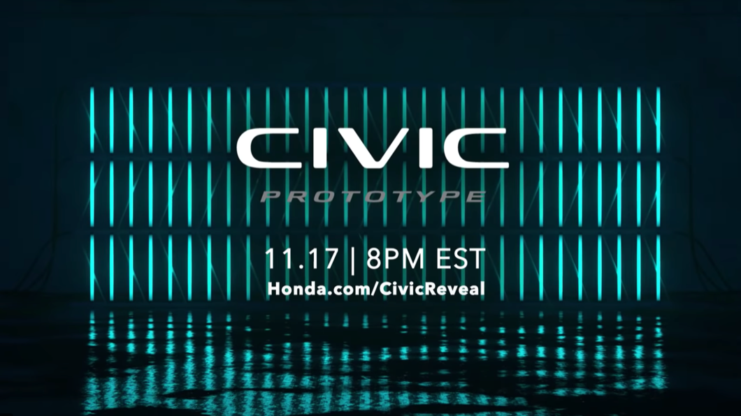 11代Civic預計台灣時間11/18上午9點亮相。(圖片來源/ Honda)