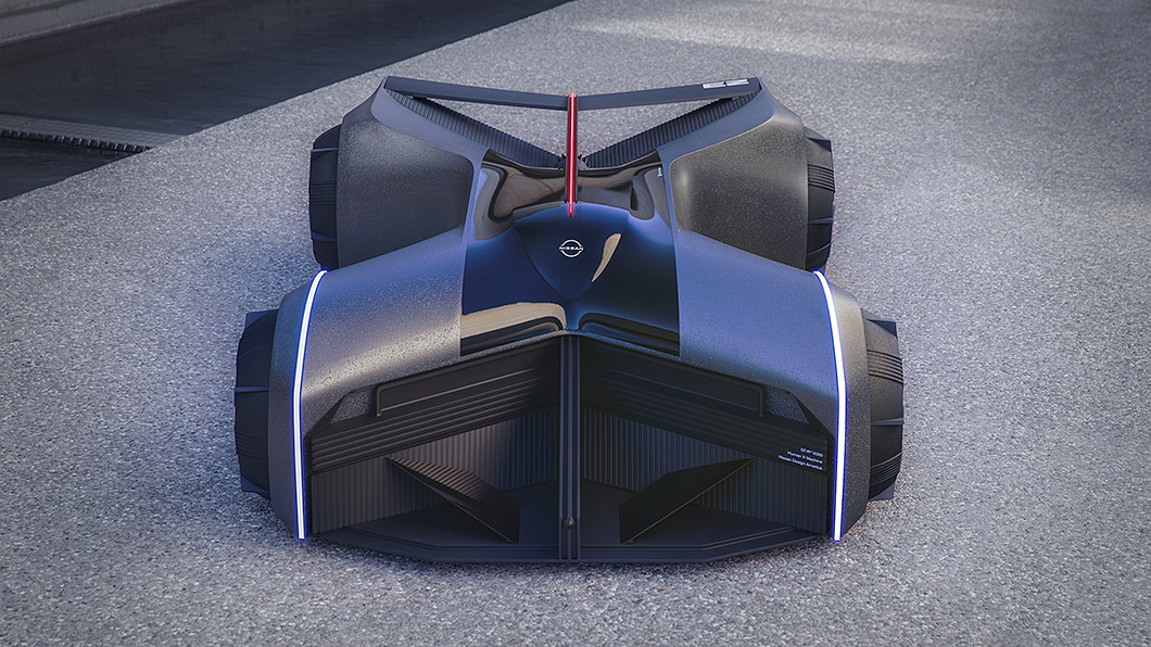 GT-R (X) 2050由上方俯是整輛車造型猶如英文字母X。(圖片來源/ Nissan)
