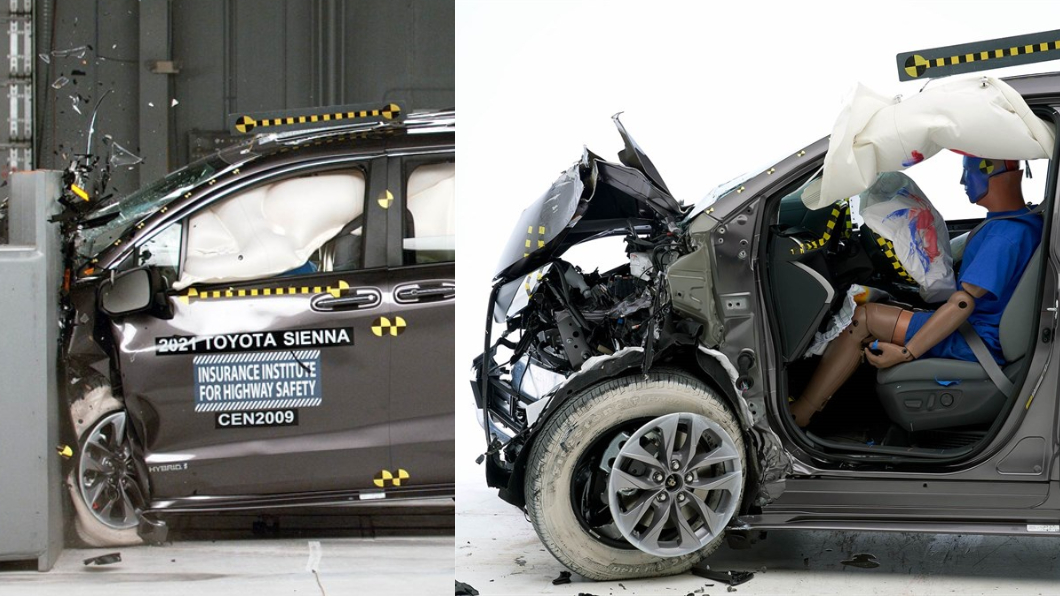 新世代Sienna於撞擊測試中繳出出色安全防護。(圖片來源/ IIHS)