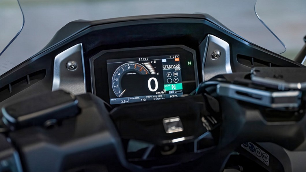 Forza 750配備五吋TFT全彩液晶螢幕,可透過APP以手機連線。(圖片來源/ Honda)