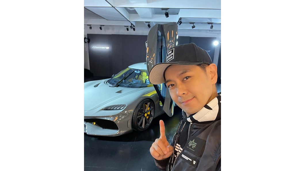 林志穎也曬出與Gemera自拍照，在臉書上大讚車子很帥。(圖片來源/ 林志穎 臉書)