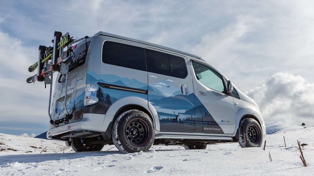 e-NV200冬季電動露營概念車以e-NV200廂型車為基礎改造而成。(圖片來源/ Nissan)