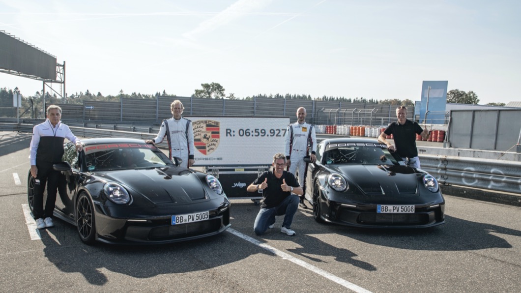 911 GT3發表前最終的測試場地為紐伯林北賽道,開發車手Lars Kern用6:59.927跑完20.8公里的賽道。(圖片來源/ Porsche)