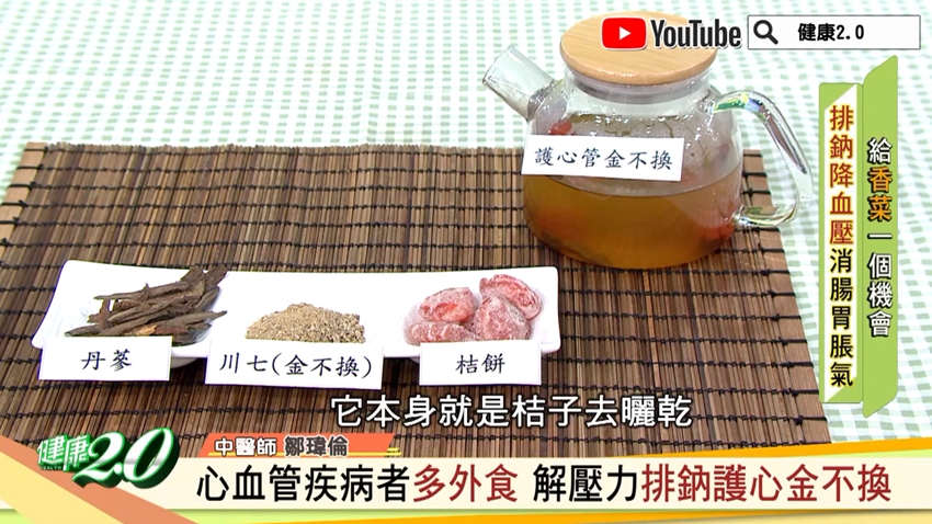 護心金不換茶有助排除壓力，保護心血管。（圖／翻攝自健康2.0 YouTube）