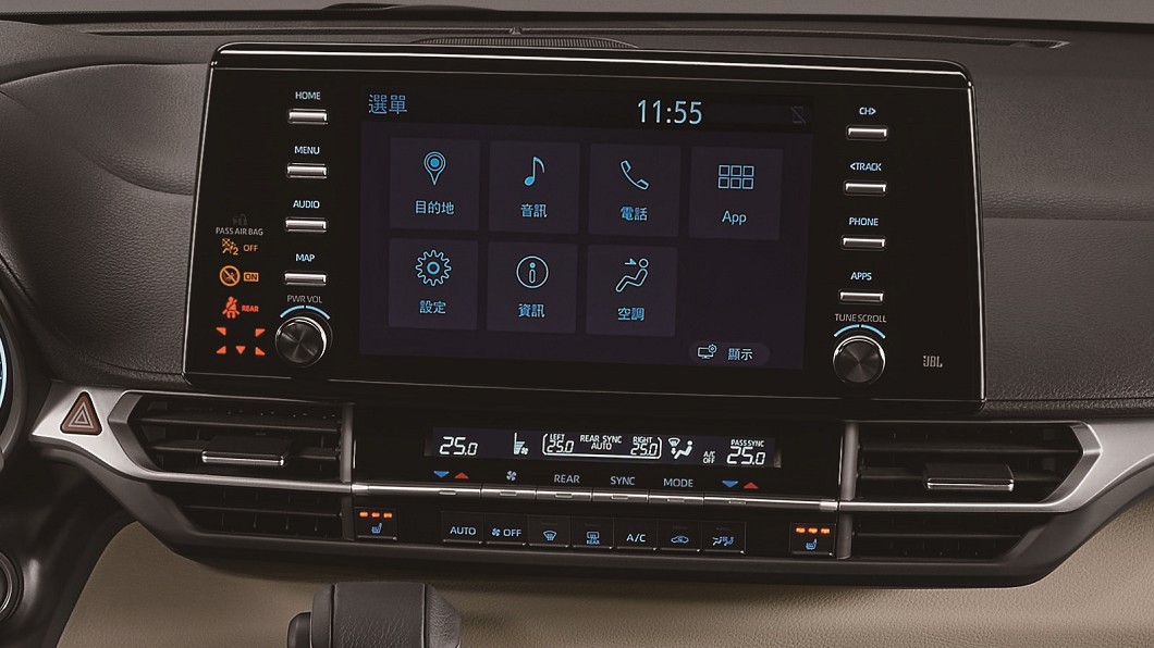 原廠中文多媒體資訊整合系統整合衛星導航、Apple CarPlay與Android Auto等功能。(圖片來源/ Toyota)