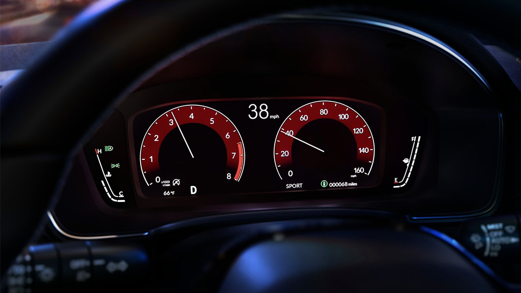 Civic儀表板配有10.2吋全數位LCD螢幕。(圖片來源/ Honda)