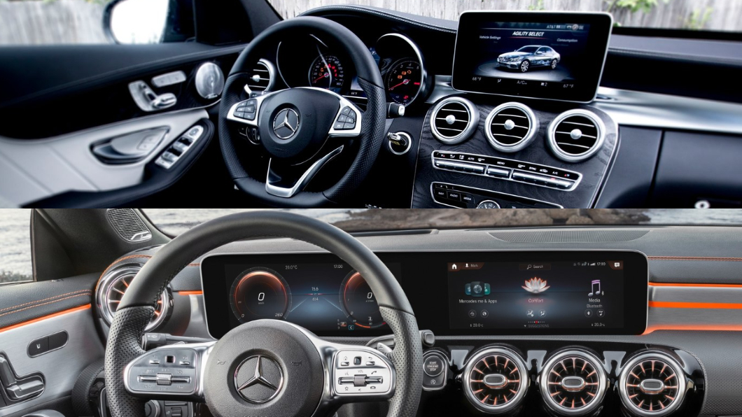 舊款車機系統（上）；新的MBUX車機系統（下）。（圖片來源/ M-Benz）