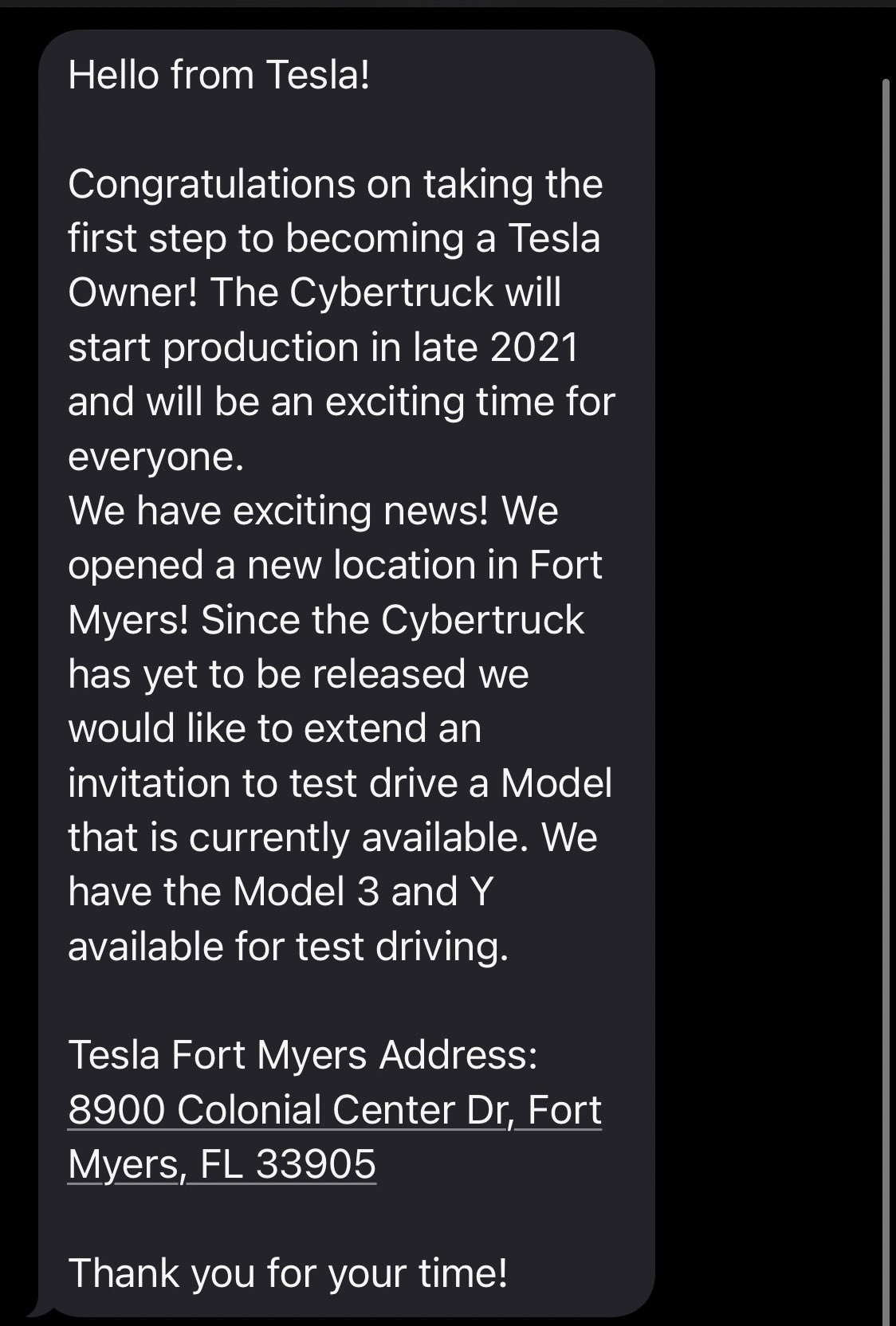 Tesla通知Cybertruck預購買家即將開始生產。(圖片截自推特)
