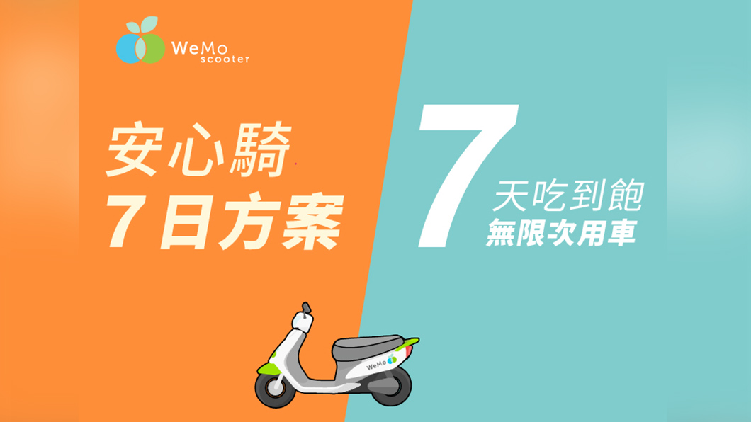 疫情期間WeMo推安心騎方案 7天騎到飽只要299元