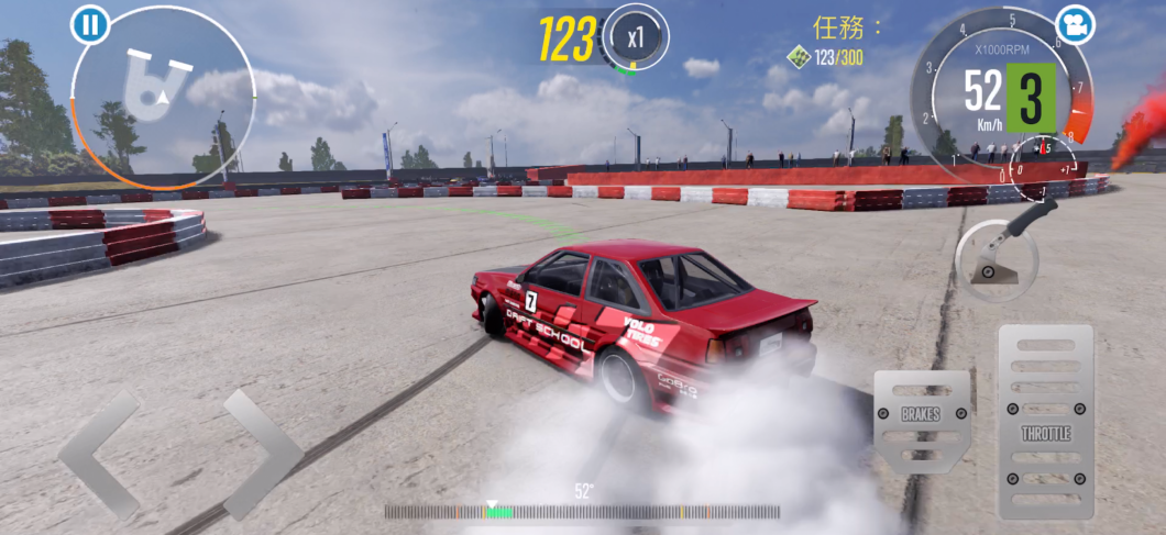 Drift Racing 2遊戲的畫面貼圖相當精細,包含地面反光、煙霧呈現都相當有水準。(圖片來源/ CarX Drift Racing 2)
