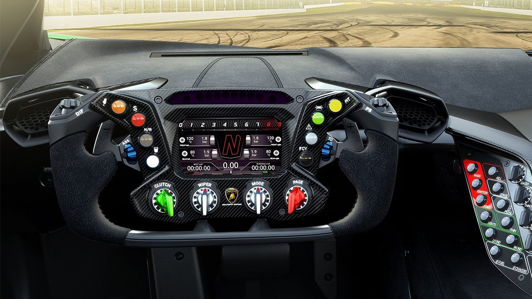 Essenza SCV12賽車方向盤有著濃厚的F1賽車風格。(圖片來源/ Lamborghini)