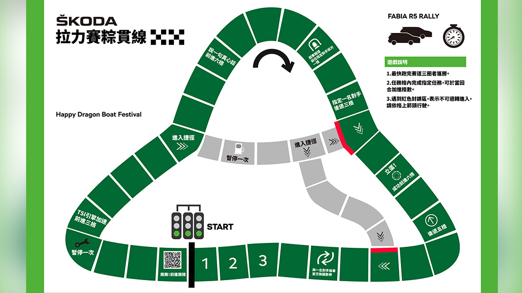 只要用五張A4紙就可以列印出自家專屬的Škoda賽車場以及三輛迷你賽車,三圈成果拚輸贏。(圖片來源/ Škoda)