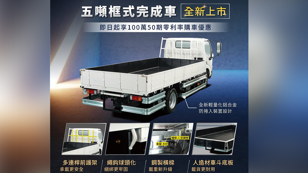 Hino五噸框式成車上市 車體幫頭家打好再享百萬零利率