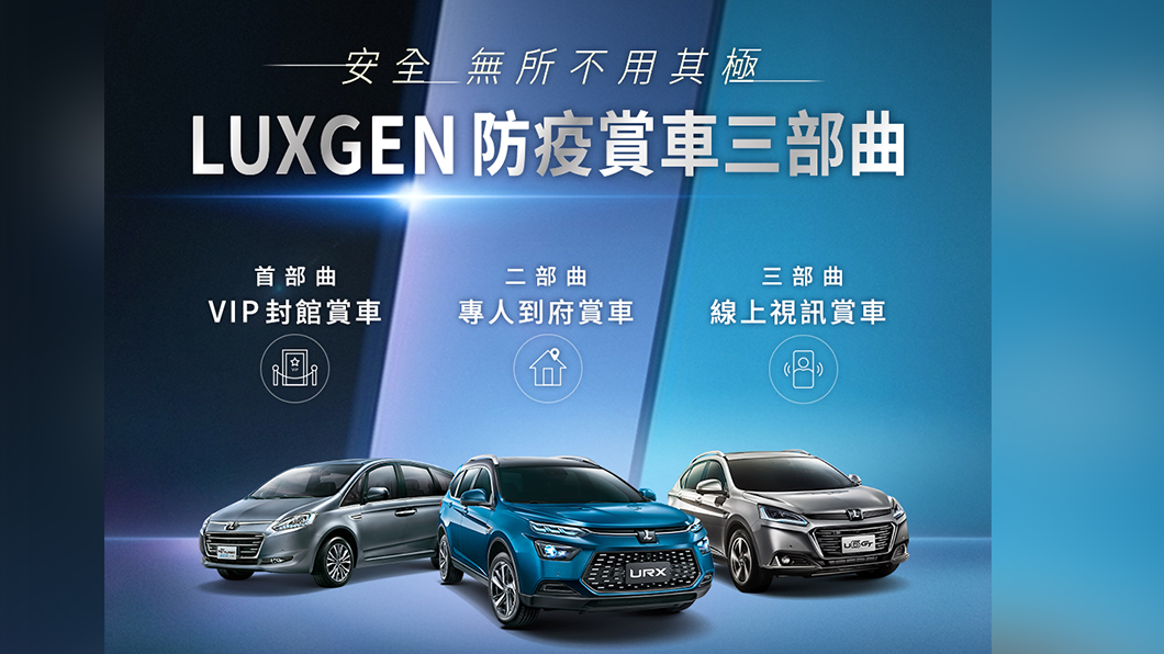 「Luxgen防疫賞車三部曲」提供到府賞車、封館賞車、線上視訊三種安心賞車方案。(圖片來源/ Luxgen)