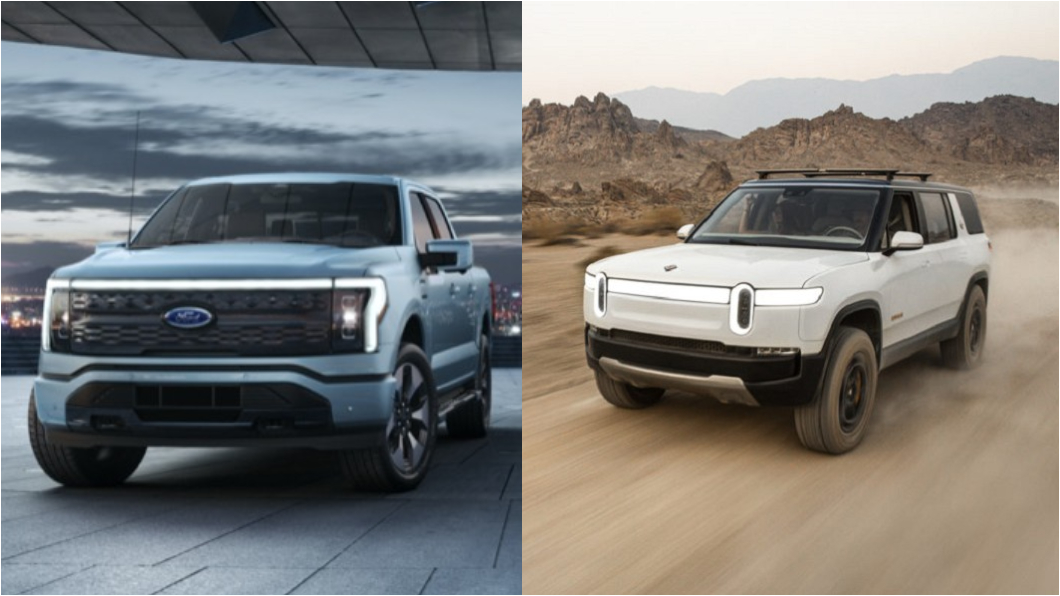Ford F-150 Lightning、Rivian推出的電動皮卡都是Cybertruck的假想敵。(圖片來源/ Ford、Rivian)