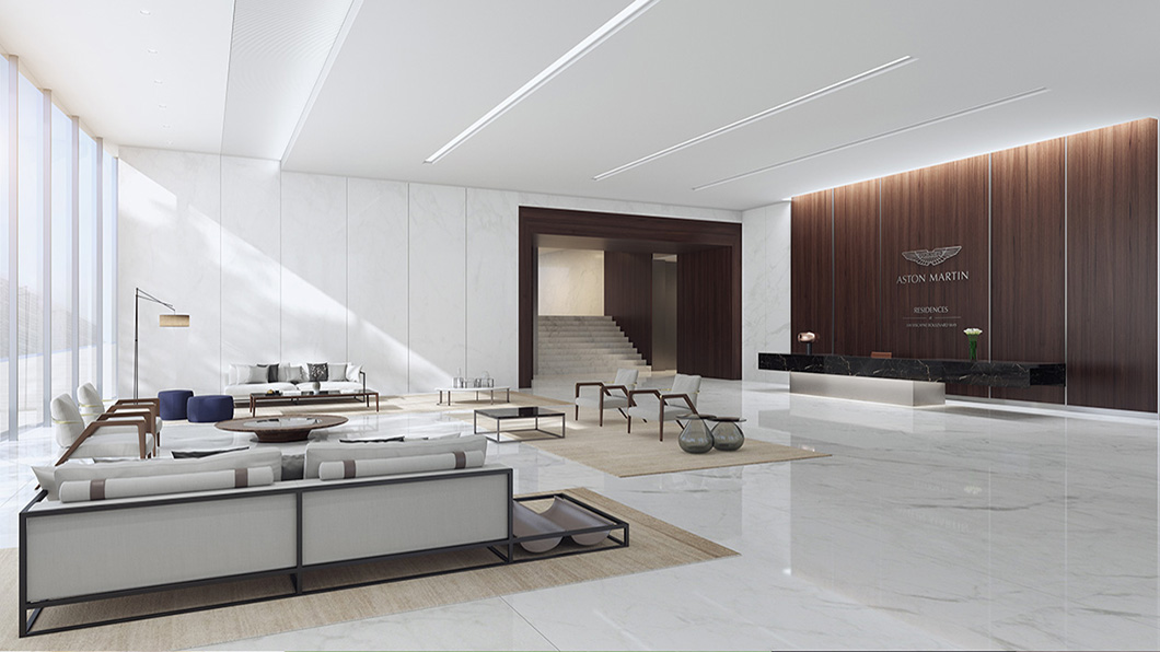 豪宅裡精心策劃藝廊、商務中心和電影院等空中設施,更有健身中心、美容院、冥想室和虛擬高爾夫球場,你想得到的一切奢華。(圖片來源/ Aston Martin)