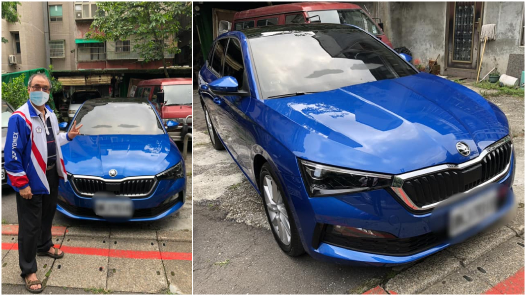 王齊麟選擇Škoda旗下的中型掀背車Scala送給爸爸當禮物。(圖片來源/ 王齊麟臉書粉絲頁)