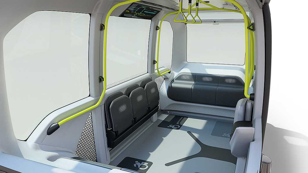 原尺寸的e-Pallete電動車續航力150公里，並且可以全自動駕駛。（圖片來源/ Olympics推特）