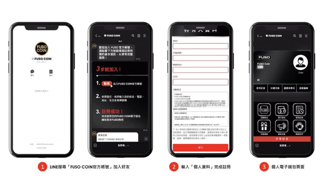 不限車主，只要加入Fuso Line官方帳號即可獲得100個Fuso幣，Fuso也會不定期於Line官方帳號與會員互動及提供活動，只要完成任務就可賺取金幣，累積一定的點數即可兌換品牌周邊好禮及保養維修服務，Fuso幣預計9月正式登場。（圖片來源/ Fuso）