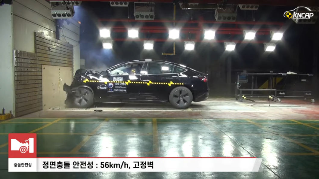 碰撞測試中Model 3拿到99.6%接近滿分的評價。(圖片來源/ KNCAP)