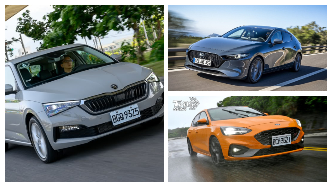 原po正在考慮的車,分別是Ford Focus、Skoda Scala以及Mazda 3,都是台灣中型掀背市場的熱門車款。(圖片來源/TVBS、Mazda)