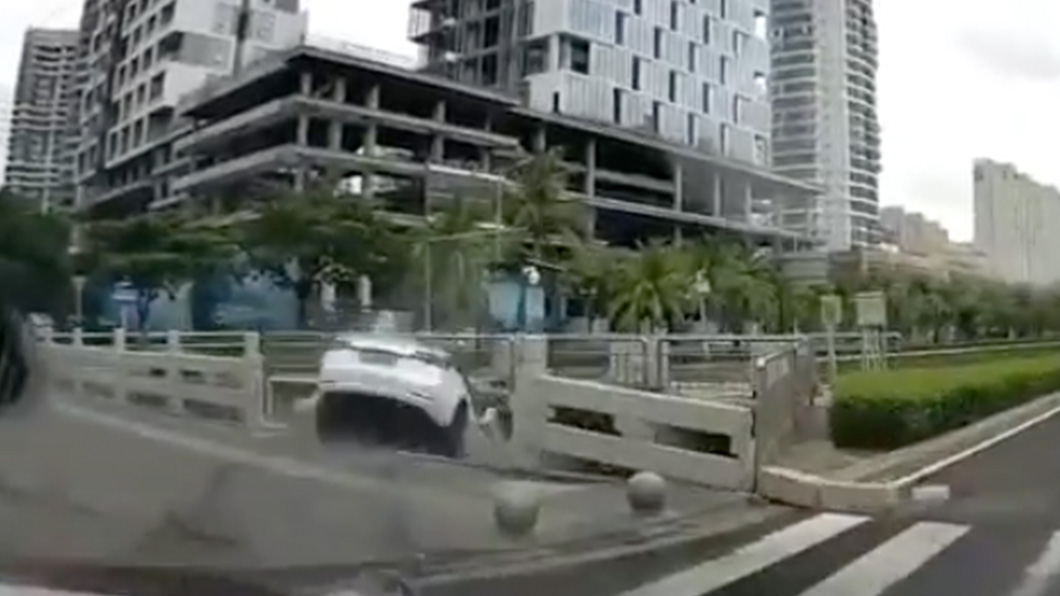 Model 3被Elantra撞進河裡 肇事駕駛跳河救出10月大嬰兒