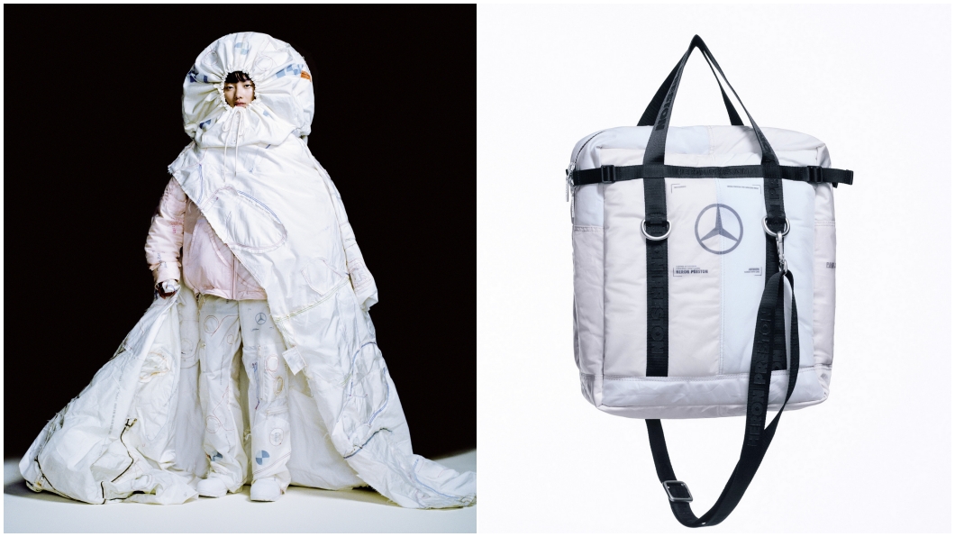 不只推出衣服,另外也有氣囊布料製作而成的包包。(圖片來源/ Mercedes-Benz)