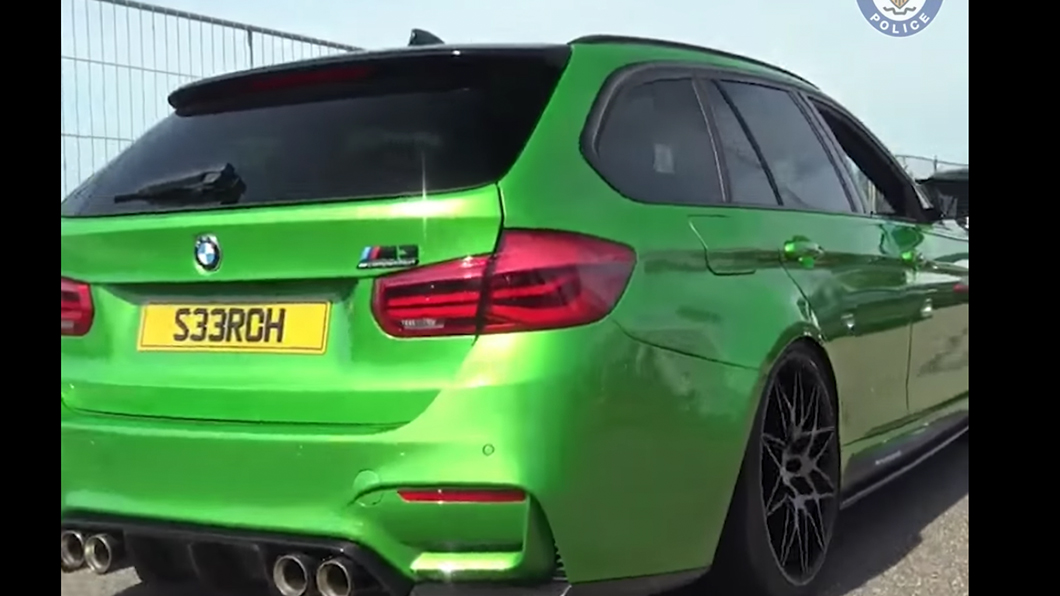 改裝完整度很高的BMW M3 Touring不過還是難逃警方法眼。（圖片來源/ 擷取自英國西米德蘭茲郡警察局臉書）