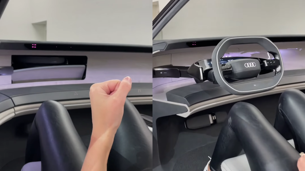 當駕駛需要自己開車時,只需要作勢拉出方向盤,方向盤就會自己從中控台伸出。(圖片來源/ Supercar Blondie)