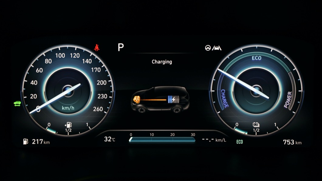 Santa Fe Hybrid可以提供230匹綜效馬力輸出以及19.2km/L平均油耗表現,提供兼具動力與油耗的使用體驗。(圖片來源/ Hyundai)