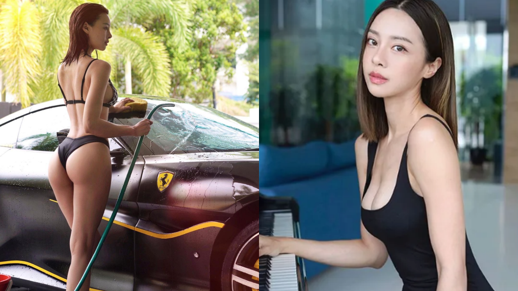 大馬鋼琴女神鍾愛法拉利敞篷跑車　李元玲著比基尼洗車引發網友暴動