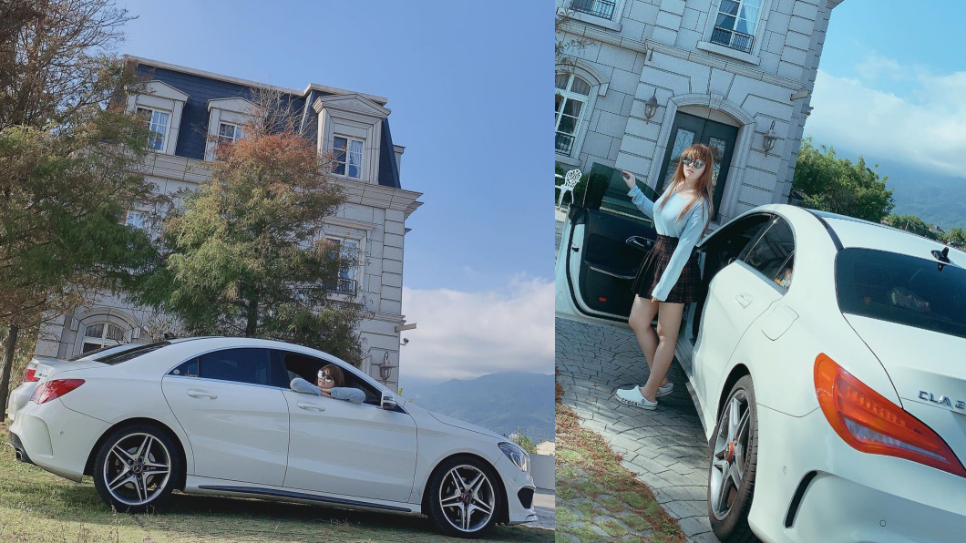 小小瑜所駕駛的車款似乎也不簡單,從星芒水箱護罩以及輪圈造型推測,應為M-Benz CLA 250。(圖片來源/ 瑜董IG)