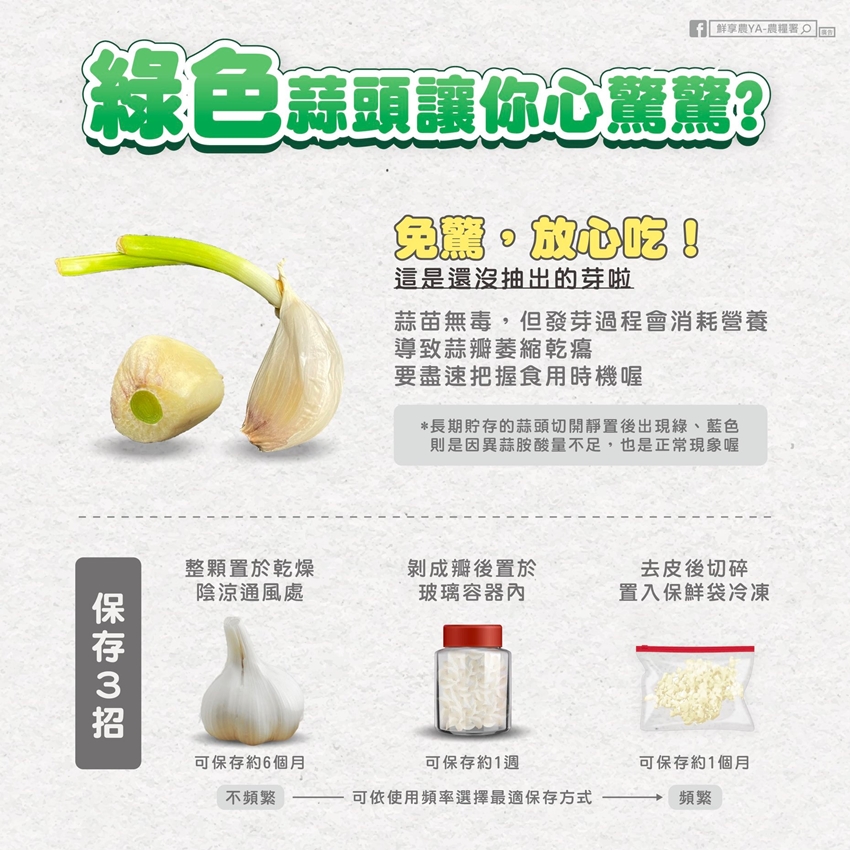 農糧署提供3招大蒜保存法。（圖／翻攝自農糧署臉書）