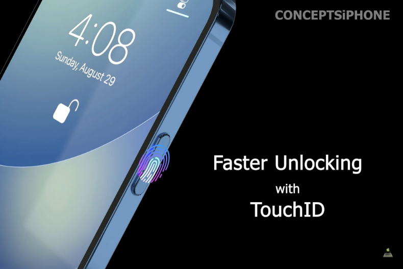 Touch ID回歸。（圖／翻攝自ConceptsiPhone YouTube）