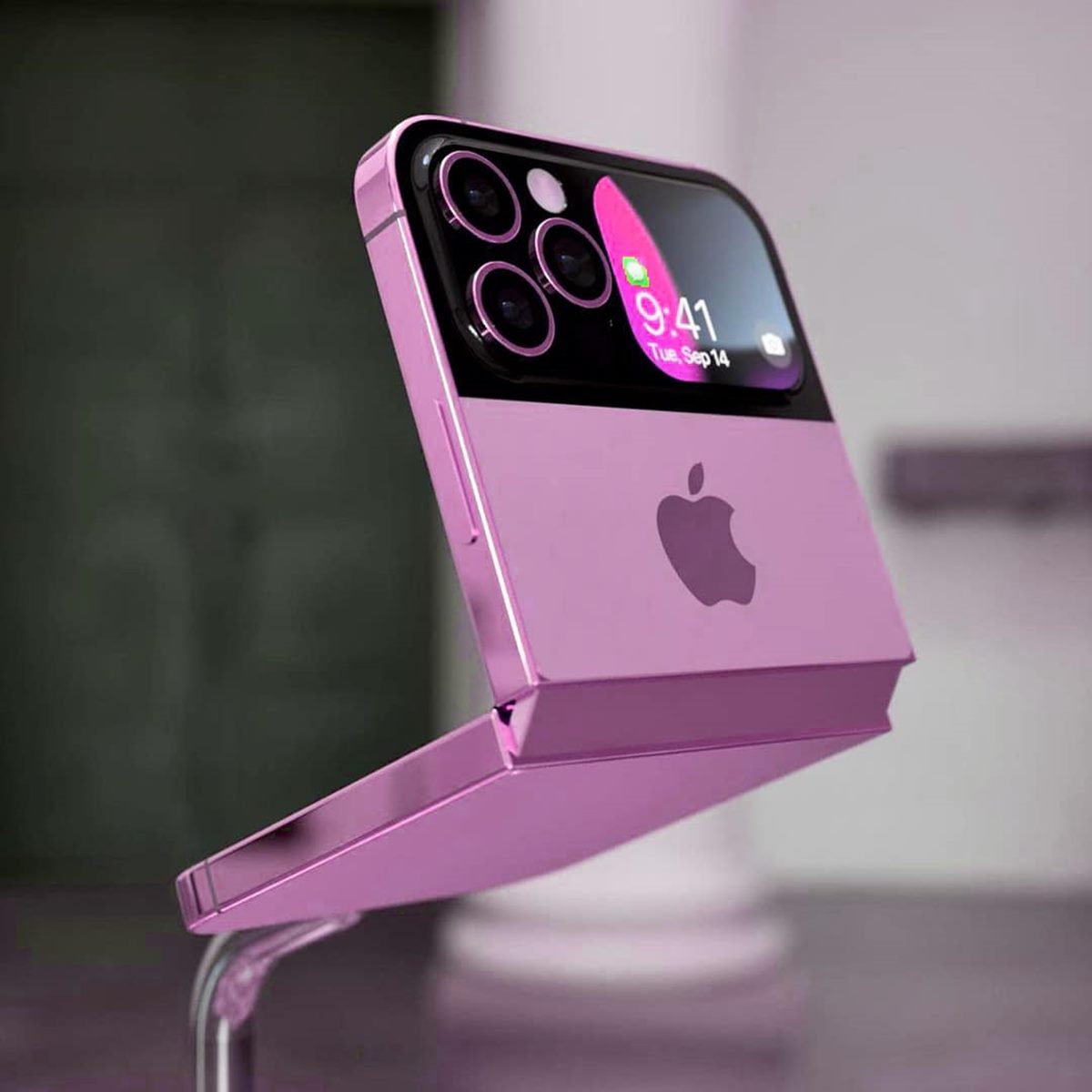 Apple首款摺疊手機將出現超美的薰衣草紫等配色。(圖/翻攝自MJ Gadget Philippines臉書)
