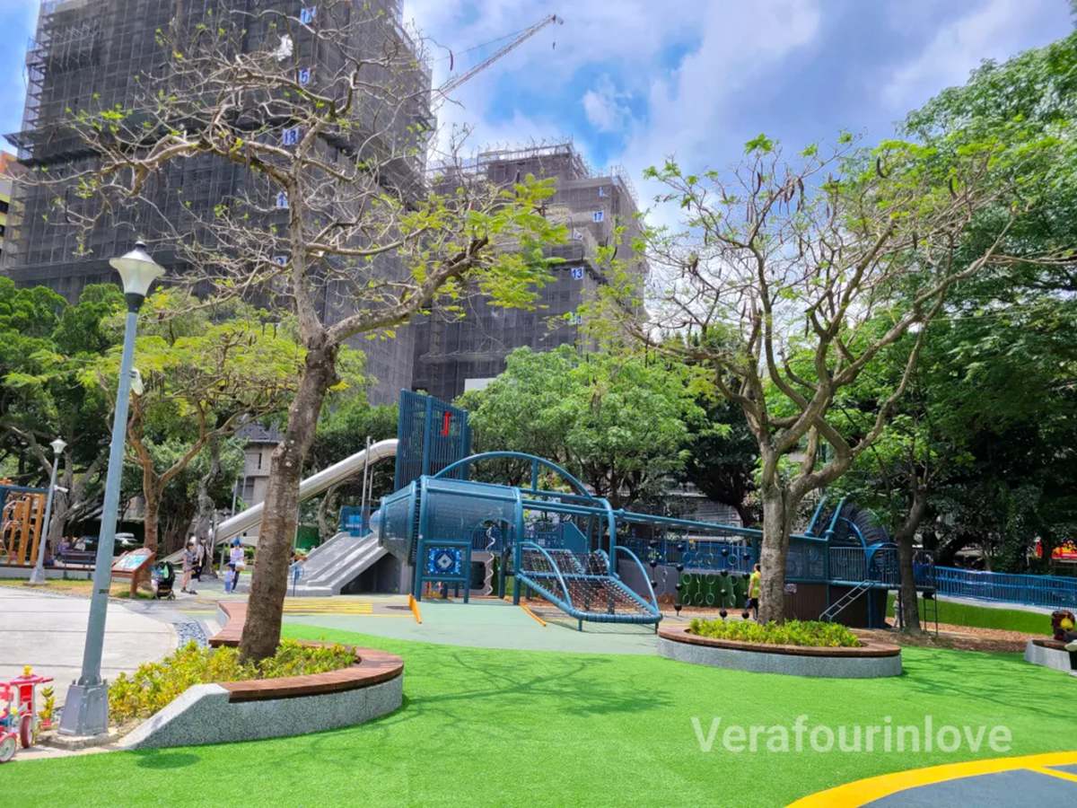 呼應南機場飛行跑道的背景，特別將這裡設計成飛機主題的遊戲場。（圖／激怒李薇拉的開外掛育兒生活提供）
