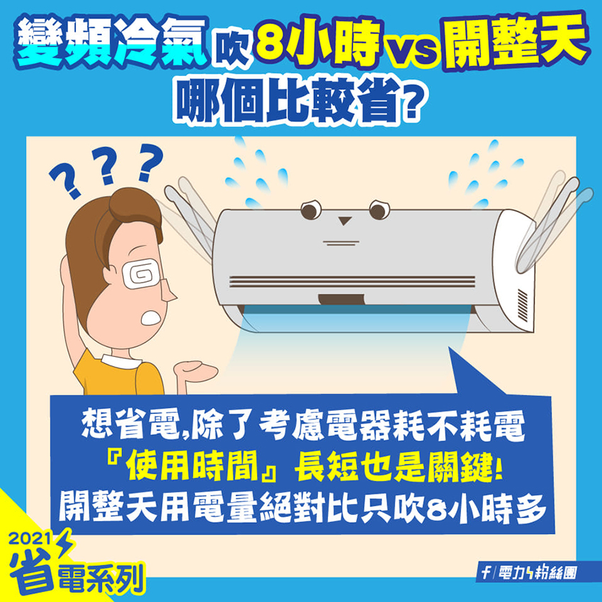 台電解釋哪種比較省電。(圖/翻攝自台電電力粉絲團臉書)